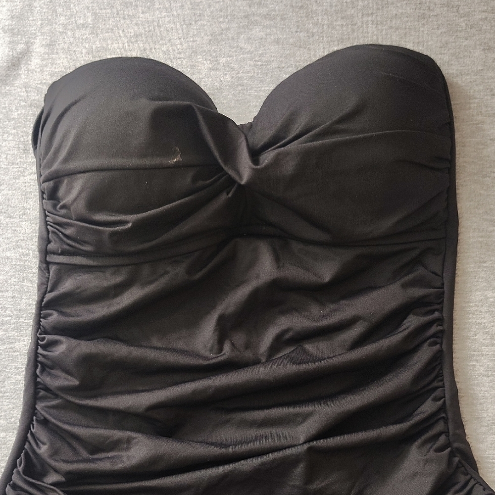 Black Strapless WOMENS ANNE COLE BEAUTIFUL SWIMSUIT SWIMWEAR ONE-PIECE SUIT - Picture 6 of 16